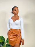 Got It Covered Leather Skirt - Camel - Impoze Style™