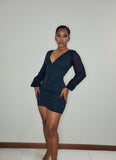 Maria Ruched Mini Dress-Black - Impoze Style™