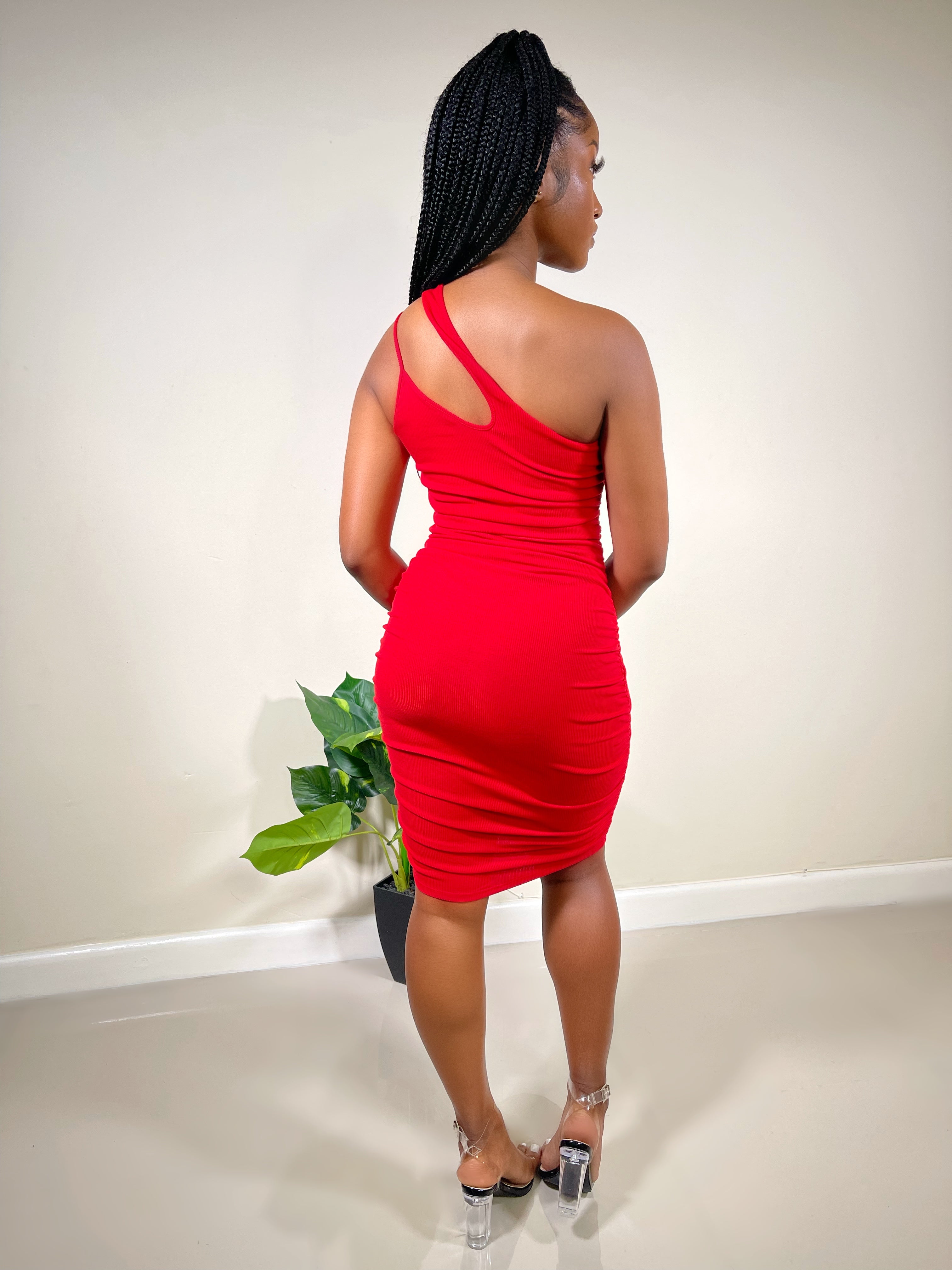 Jade Midi Dress-Red - Impoze Style™