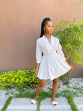 Melinda Mini Dress-Off White - Impoze Style™