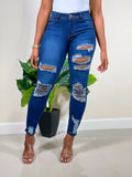 Jolene High Waist Ankle Jeans-Dark Blue