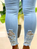 Carmen High Waist Ankle Jeans-Light Blue - Impoze Style™