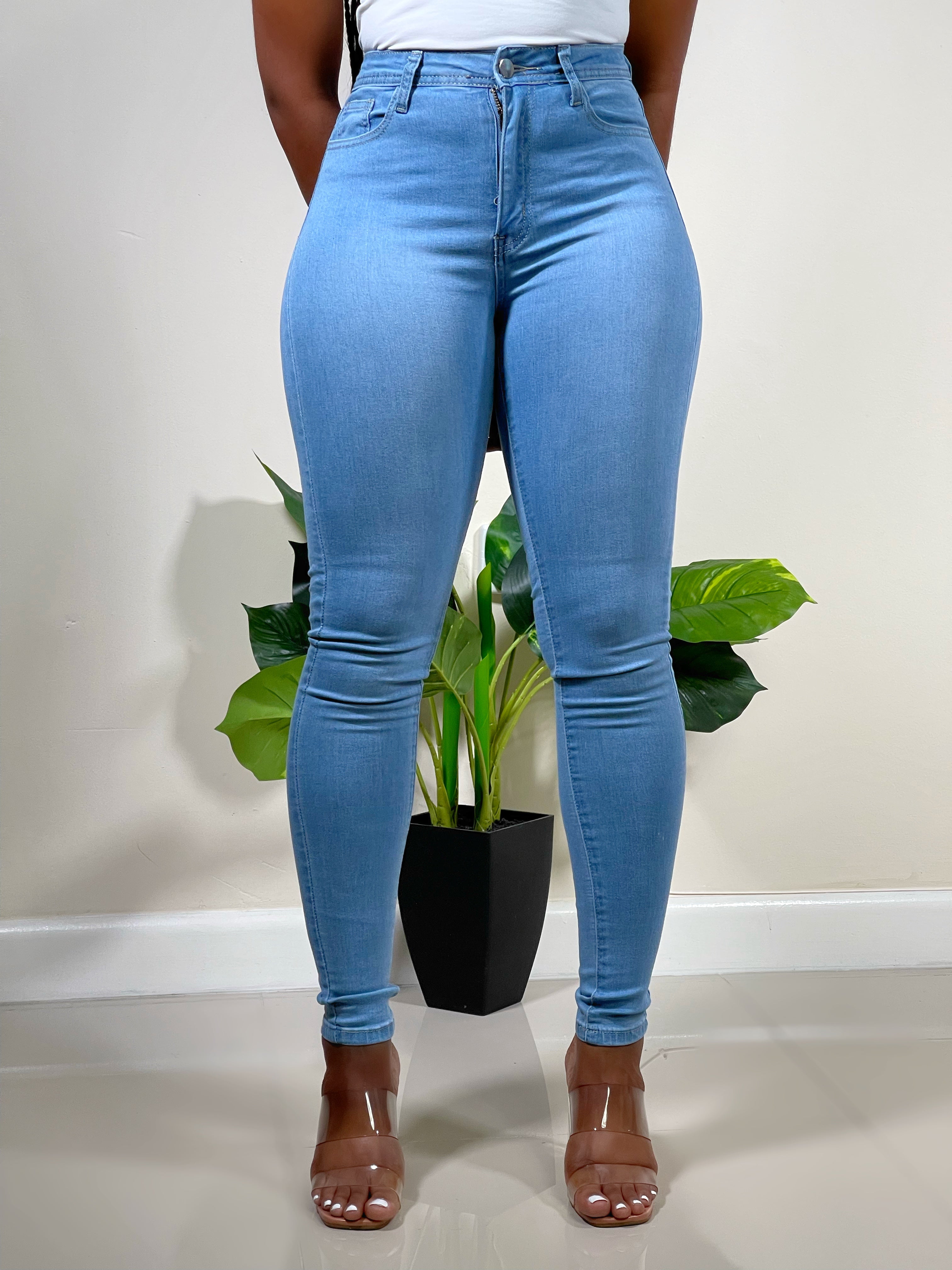 Yasmin High Waist Skinny Jeans-Light Blue | Impoze Style™