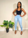 Yasmin High Waist Skinny Jeans-Light Wash - Impoze Style™
