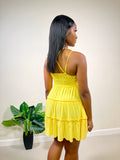 Daisy Lace Ruffle Cami Dress-Yellow - Impoze Style™