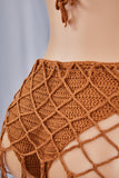 Island Sun Crotchet Two Piece Swimsuit-Brown - Impoze Style™