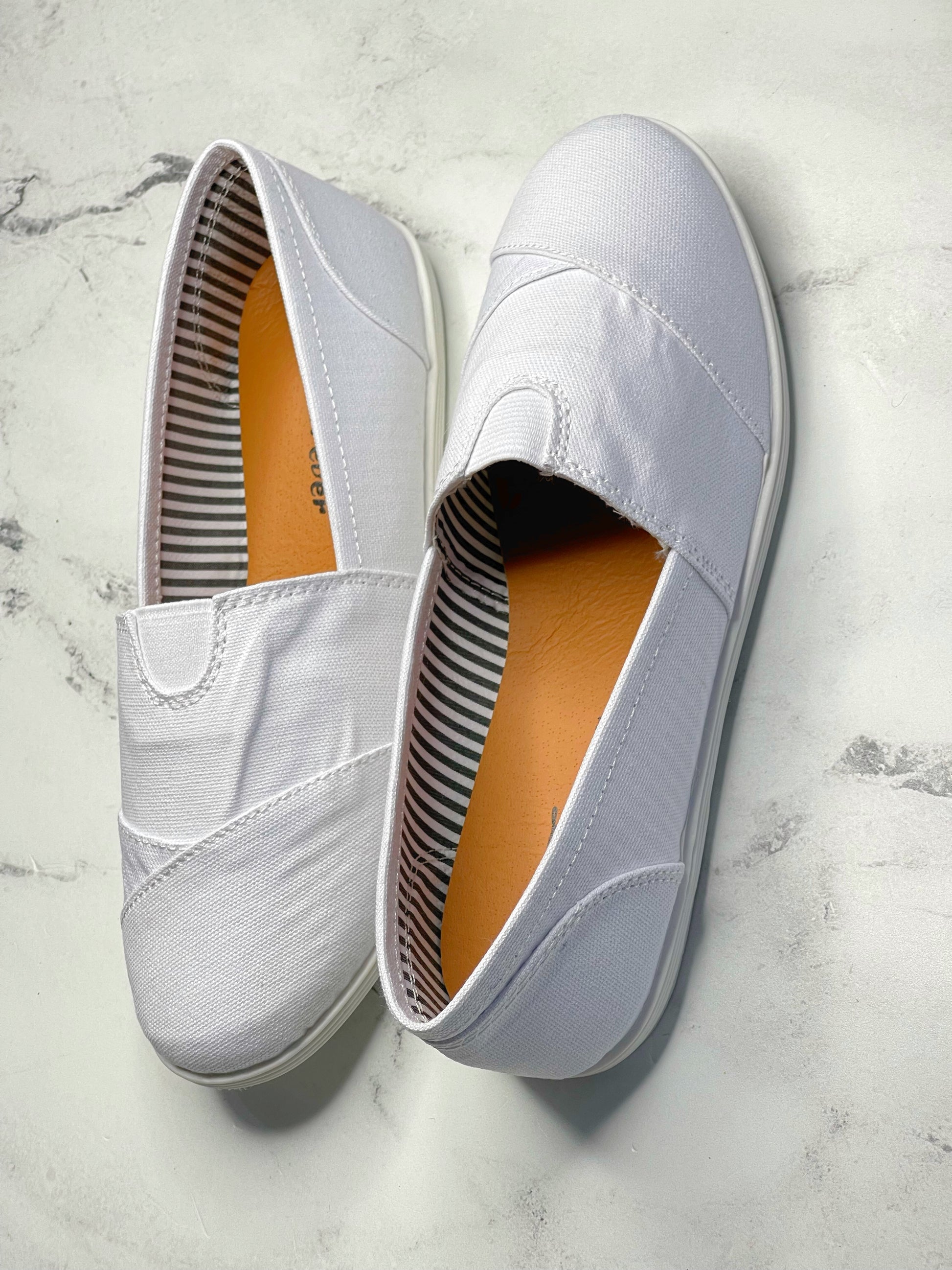 Zoe Slip On Shoes-White - Impoze Style™