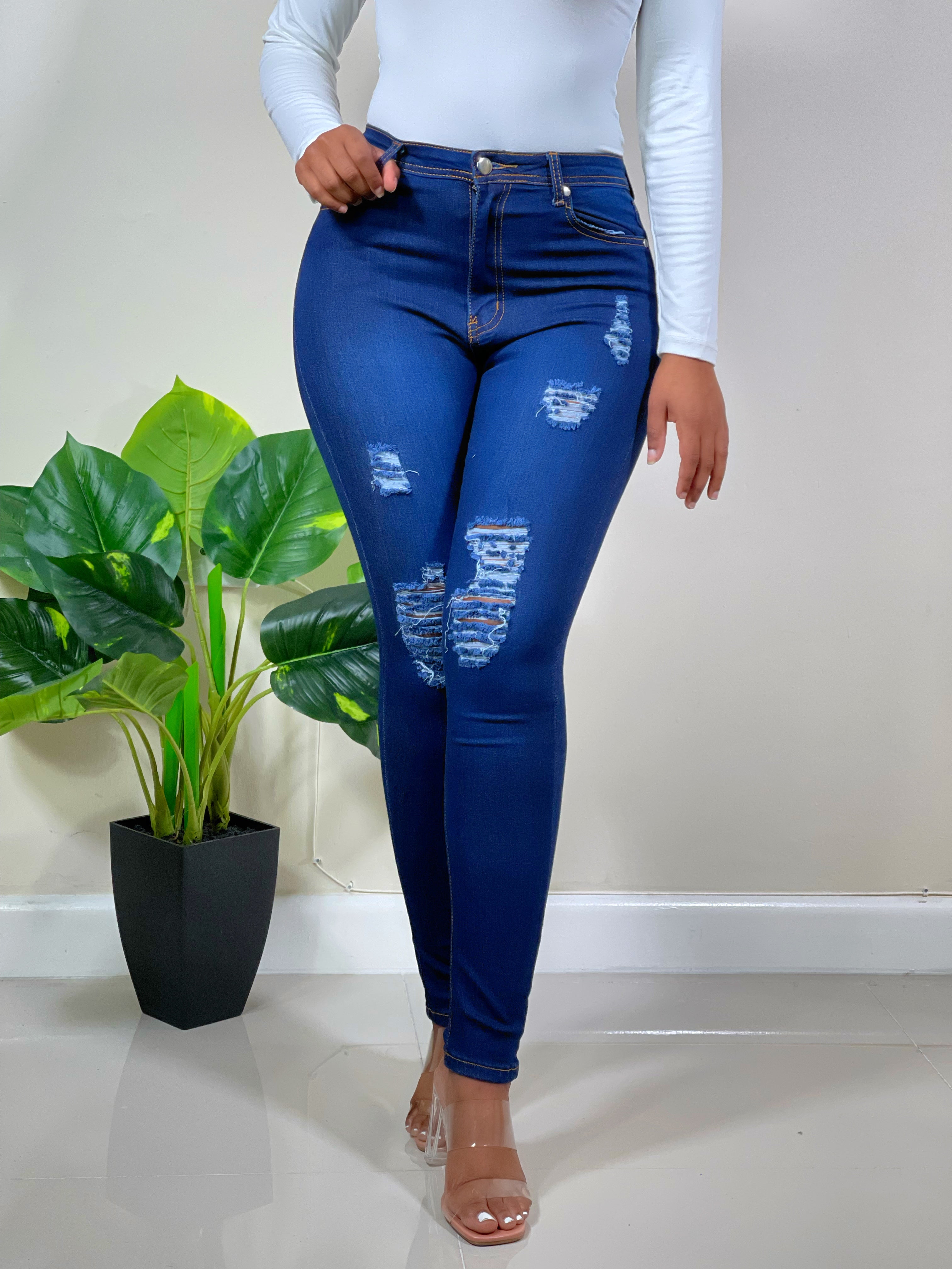 Always Out High Waist Ankle Jeans-Dark Blue - Impoze Style™