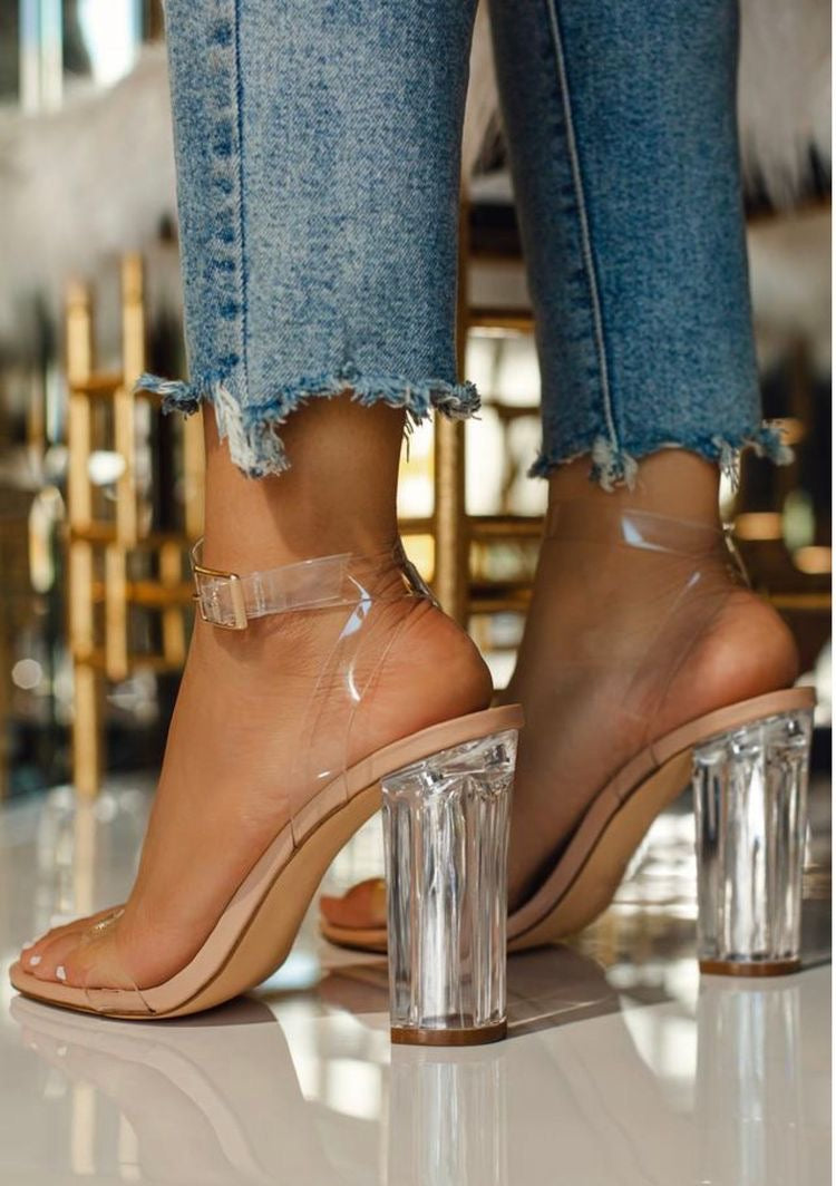 Clear Schedule Chunky Heels-Nude - Impoze Style™