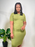 Chill With Me Midi Dress-Olive Branch - Impoze Style™