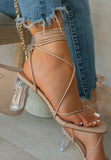 Milan Strappy Clear Heels-Nude - Impoze Style™
