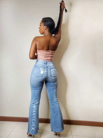 Flare With Attitude Flare Jeans-Light Blue (FINAL SALE) - Impoze Style™