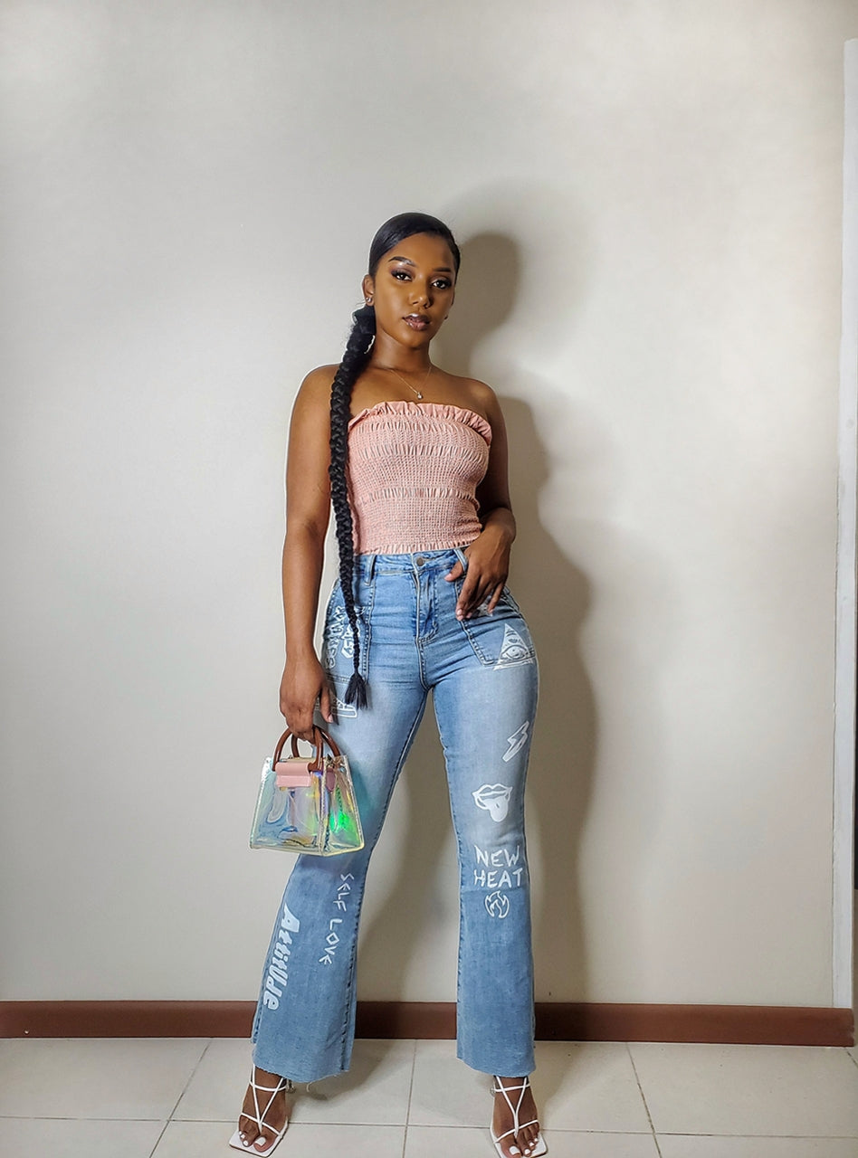 Flare With Attitude Flare Jeans-Light Blue (FINAL SALE) - Impoze Style™