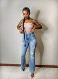 Flare With Attitude Flare Jeans-Light Blue (FINAL SALE) - Impoze Style™