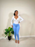 Classic Girl High Rise Skinny Jeans-Sky Blue - Impoze Style™
