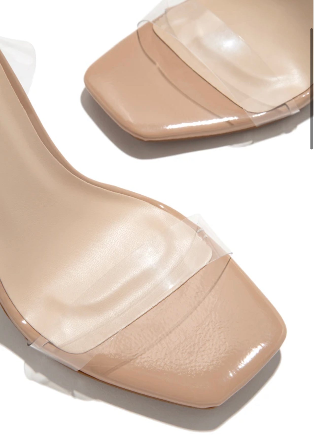 Crystal Clear Chunky Heels-Nude - Impoze Style™