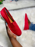 Zoe Slip On Shoes-Red