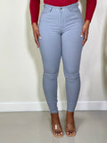Classic Girl High Rise Skinny Jeans-Light Grey