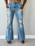 Flare With Attitude Flare Jeans-Light Blue (FINAL SALE) - Impoze Style™