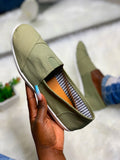 Zoe Slip On Shoes-Olive Green - Impoze Style™