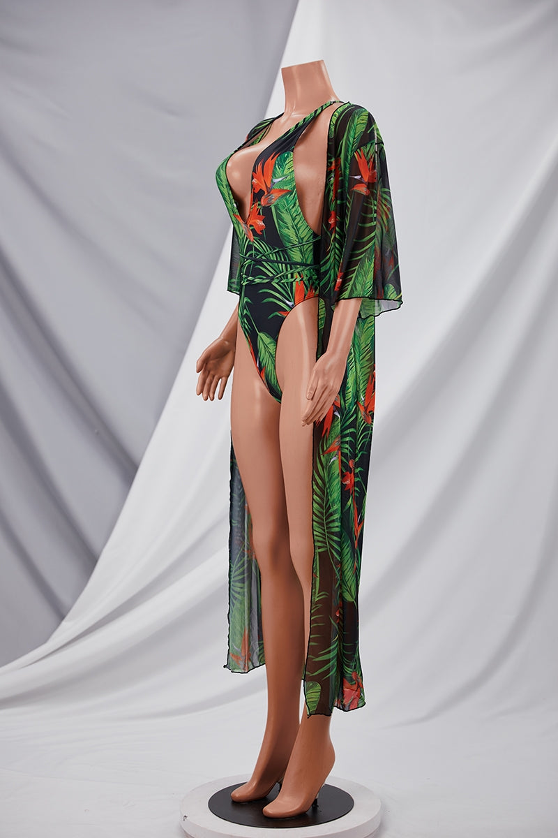 Mahana Two Piece Swimsuit-Green/Combo - Impoze Style™
